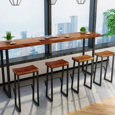 Zeitgen&ouml;ssische Esszimmerhocker aus Holz, armlose Barhocker mit Fu&szlig;st&uuml;tze
