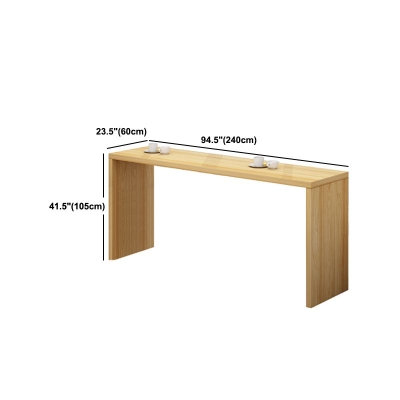 Rechteckiger Bistrotisch aus massivem Holz, moderner Pub-Tisch mit doppeltem Sockel in Natur