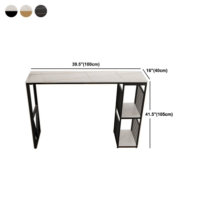 Glamour&ouml;ser Pub-Tisch in Barh&ouml;he f&uuml;r das Wohnzimmer mit Stauraum, Bartisch aus Stein und Metall in Barh&ouml;he