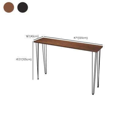 Rechteckiger Bartisch mit schwarzen Beinen und Metallsockel, Bartisch mit vier Beinen