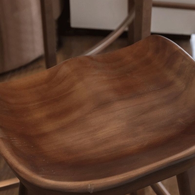 Barhocker aus massivem Holz, moderner, r&uuml;ckenfreier Thekenhocker f&uuml;r das Esszimmer