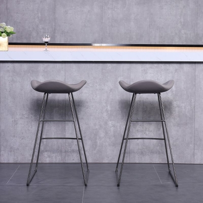 Glam Leder-Barhocker, r&uuml;ckenfreier Metallfu&szlig;-Thekenhocker f&uuml;r Bristol