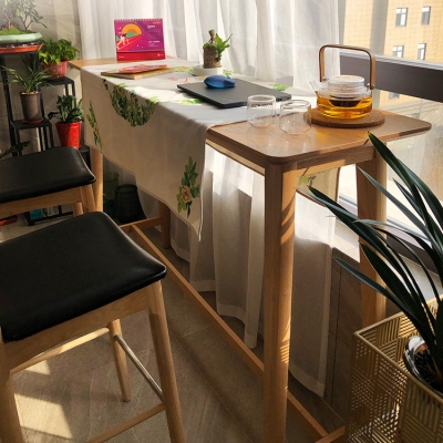 Holz-Barthekentisch im zeitgen&ouml;ssischen Stil, rechteckiger Barthekentisch f&uuml;r die K&uuml;che