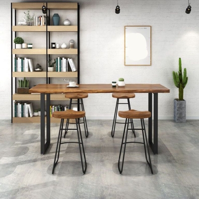 1/2/5-teiliges rechteckiges Theken-Set, industrielles Bartisch-Set aus Massivholz f&uuml;r den Heimgebrauch