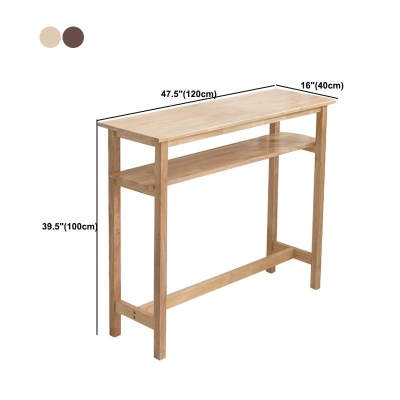Zeitgen&ouml;ssischer Bartisch aus massivem Holz, 47,2" L, Bartisch mit Bockgestell f&uuml;r den Innenbereich