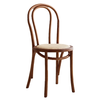 Sedia da pranzo senza braccioli in legno massello con schienale laterale in stile tradizionale