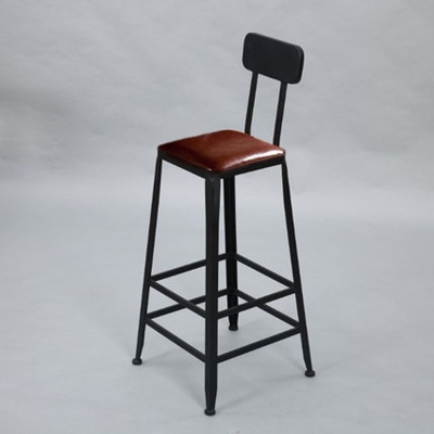 Esszimmerhocker mit niedriger R&uuml;ckenlehne, moderne Barhocker mit Metallgestell