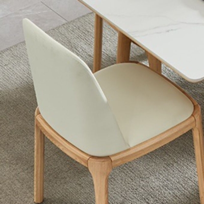 Esszimmerst&uuml;hle aus Massivholz f&uuml;r die K&uuml;che, Parsons-Stuhl in Wei&szlig;