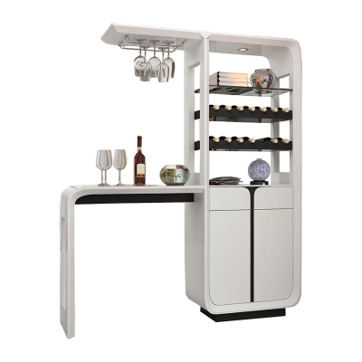 Moderner rechteckiger Bartisch aus Holz mit Weinschrank f&uuml;r das Wohnzimmer
