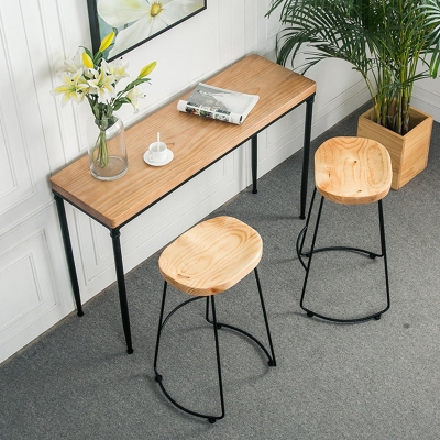 Bartisch-Set im Industrie-Stil, 1/2/3-teilig, rechteckiger Bartisch mit hohen Hockern
