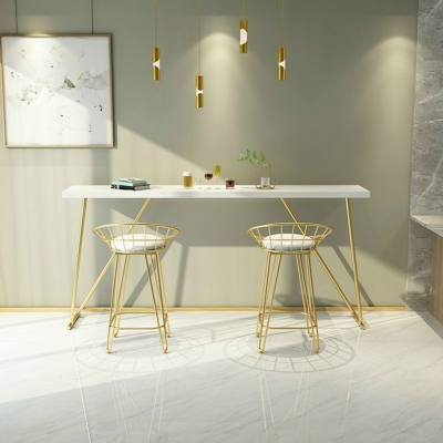 Glam Barthekentisch aus Holz, rechteckiger Barthekentisch mit Metallbeinen f&uuml;r die K&uuml;che