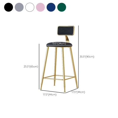 Nordic R&uuml;ckenlehne Armloser Thekenhocker Eisen Caf&eacute; Barhocker mit Pedal und Kissen