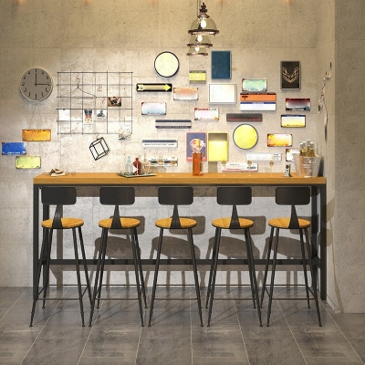 Modernes 1/6/11-teiliges Bartisch-Set, rechteckiger Tresentisch aus Kiefernholz mit R&uuml;ckenlehnenhockern
