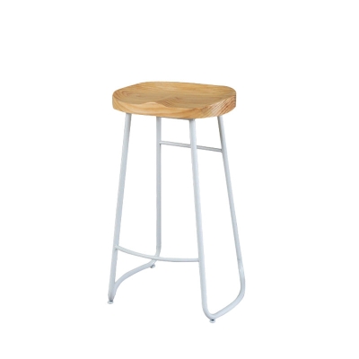 Zeitgen&ouml;ssischer Barhocker mit Sitz aus Holz und Metall f&uuml;r den Heimgebrauch