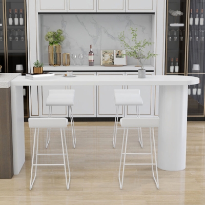 Set tavolo da bar geometrico da 1/5 pezzi Tavolo da casa moderno in legno con sgabelli da bar