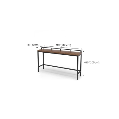 Moderner Bartisch mit einer H&ouml;he von 41,3 Zoll aus schwarzem Eisen und Massivholz f&uuml;r das Wohnzimmer