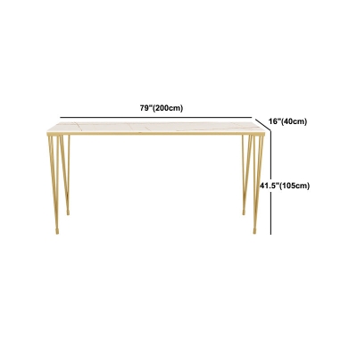 1/7-teiliges Bistro-Set aus Glam-Eisen, rechteckiges Stehtisch-Set mit wei&szlig;er Steinplatte