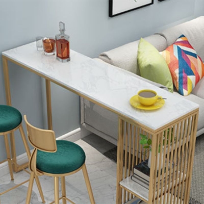 Rechteckiger Bartisch im Glam-Stil, 1/2/3-teiliger Thekentisch aus Kunstmarmor