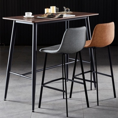 Zeitgen&ouml;ssischer Thekenhocker, Wohnzimmer-Barhocker aus Kunstleder mit Metallbeinen