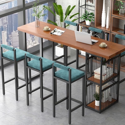 Modernes 1/4/7-teiliges Bartisch-Set, rechteckiger Tresentisch aus Kiefernholz mit hohen Hockern