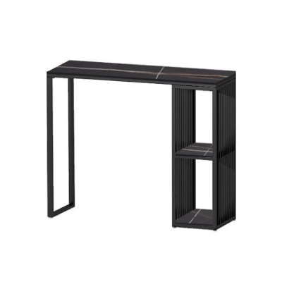 Tavolo da pranzo da bar con piano in pietra nera Tavolo da bar moderno rettangolare con contenitore