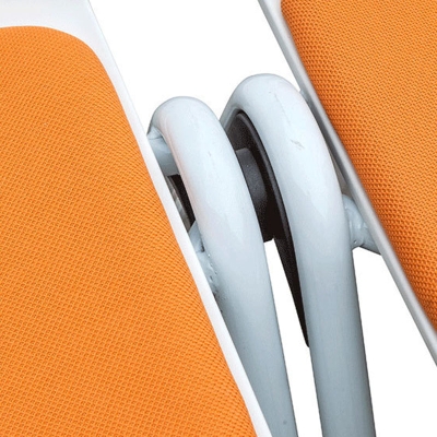 Zeitgen&ouml;ssischer B&uuml;rostuhl, armloser gepolsterter Stuhl mit mittlerer R&uuml;ckenlehne in Gr&uuml;n/Orange