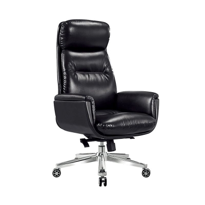 Poltrona direzionale contemporanea larga 25" Poltrona direzionale in pelle nera