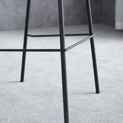 Barhocker aus Leder, moderner Barhocker mit R&uuml;ckenlehne f&uuml;r Bristol mit Metallgestell