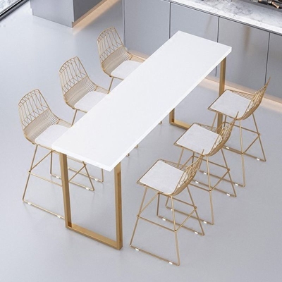 Glamour&ouml;se Metall-Barhocker, Esszimmerhocker mit niedriger R&uuml;ckenlehne und Metallbeinen
