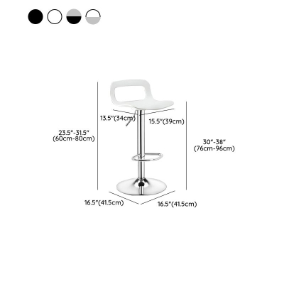 Sgabelli da bar in plastica con schienale basso Sgabelli da bar ad altezza regolabile con base in metallo