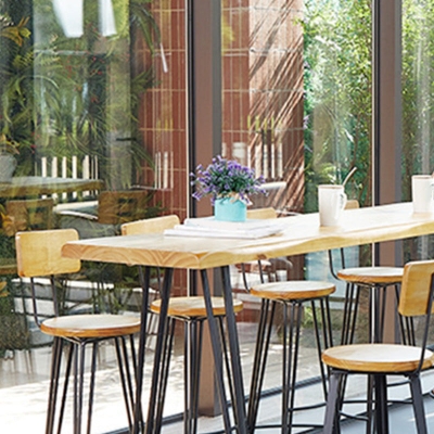Moderner Bar-Hochtisch mit Massivholzplatte, Bistro-Pub-Tisch mit Metallbeinen