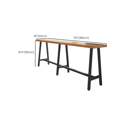 Rechteckiger Bartisch mit schwarzer Metallbasis, Bistro-Bartisch f&uuml;r das Wohnzimmer