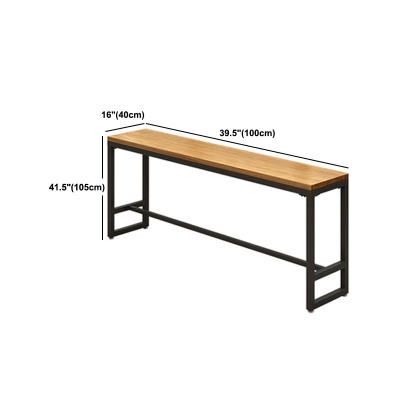 Bar-Esstisch aus massivem Holz, industrieller Bar-Esstisch mit schwarzem Sockel