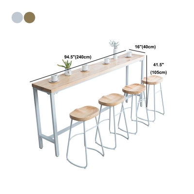 Bartisch mit Tischplatte aus nat&uuml;rlichem Kiefernholz, moderner Pub-Tisch mit Metallrahmen