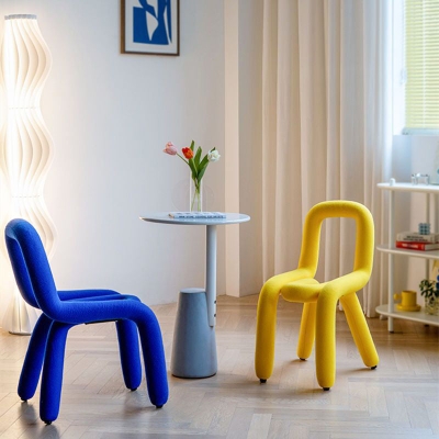 Esszimmerst&uuml;hle aus Stoff f&uuml;r Zuhause, Designer-Stil, armloser Stuhl mit offener R&uuml;ckenlehne