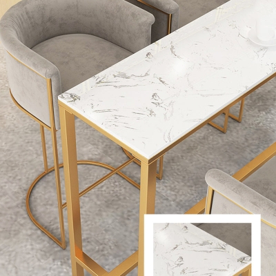Glam Bar-Set, 1/2/4/7-teilig, Marmor-Bartisch mit gepolsterten Hockern