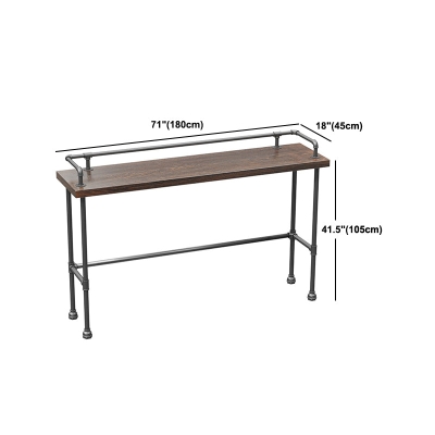 Bartisch mit Kiefernholzplatte, rechteckiger industrieller Bartisch mit Bockgestell