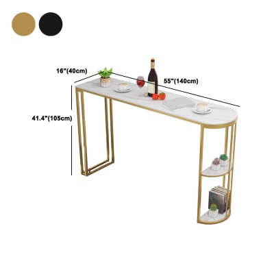 1/2/3-teiliges Bartisch-Set im Glam-Stil, ovales Bistro-Set mit wei&szlig;er Steinplatte
