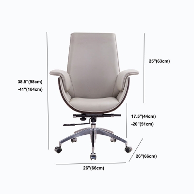 B&uuml;rostuhl mit mittlerer/hoher R&uuml;ckenlehne, drehbarer Leder-Schreibtischstuhl f&uuml;r Zuhause und B&uuml;ro