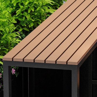 Bar-Esstisch aus Holz, moderner rechteckiger Bartisch mit Bocksockel f&uuml;r Caf&eacute;-Balkon