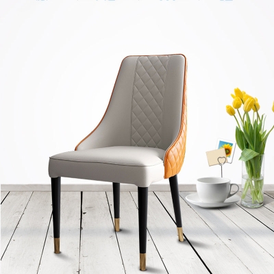 Glam Style Parsons Side Chair Leder-Esszimmerstuhl f&uuml;r den Innenbereich mit Holzsockel