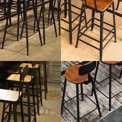 Esszimmerhocker ohne Armlehnen, moderne Barhocker aus Metall mit Fu&szlig;st&uuml;tze