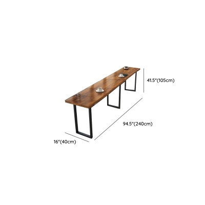 Tavolo da bar moderno da bistrot in legno massello Tavolo da bar rettangolare con base in metallo per sala da pranzo