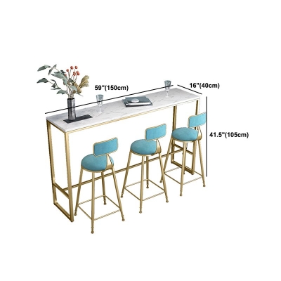 Rechteckiger Bistrotisch mit Marmorplatte, moderner Pub-Tisch mit Metallbock
