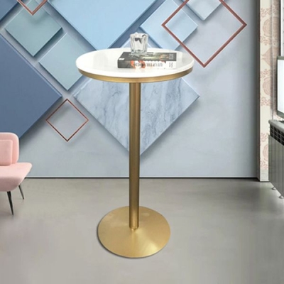 St&oacute;ł pubowy w stylu Glam Okrągły stolik barowy na cokole do użytku w pomieszczeniach