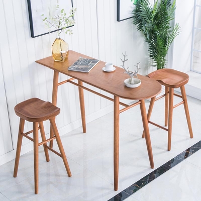 1/2/3-teiliges Tisch- und Hocker-Set aus Massivholz, modernes Thekenh&ouml;hen-Set f&uuml;r den Innenbereich