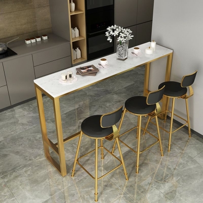 Glam 1/4/9-teiliges Bartisch-Set, rechteckiger Thekentisch mit Hockern f&uuml;r Milchtee-Shop