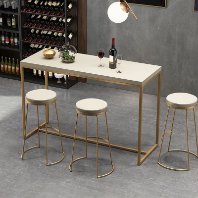 Moderner Bartisch aus wei&szlig;em Holz, Esstisch f&uuml;r die K&uuml;che und das Wohnzimmer