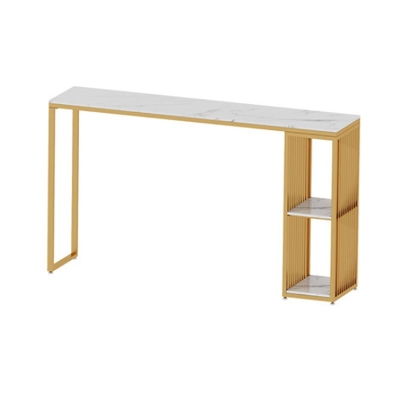 Glam Stone Barthekentisch, rechteckiger Barthekentisch mit Metallbeinen f&uuml;r die K&uuml;che