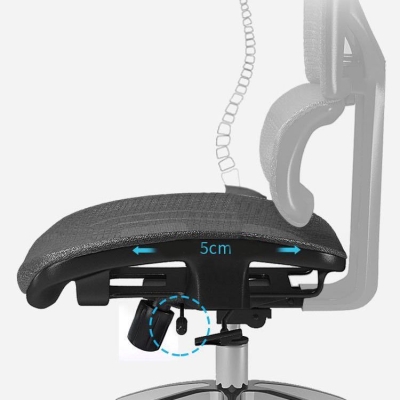 Ergonomischer, h&ouml;henverstellbarer B&uuml;rostuhl, Lordosenst&uuml;tze, drehbarer Computer-Netzstuhl